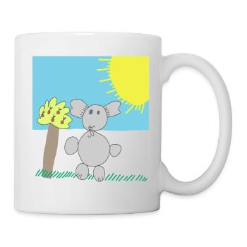 Whimsical Elephant Under a Bright Sun - Mug - white - Right