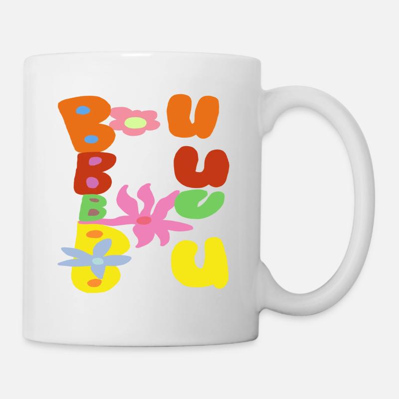 Bubble Bloom Groovy Letters - Mug - white