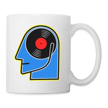 Blue Vinyl Album DJ Head - Tasse - Weiß - Rechts