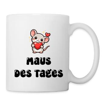 Maus mit Herz - Tasse - Weiß - Rechts
