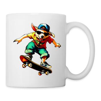 Chien à skateboard berger australien - Mug blanc - blanc - Droite