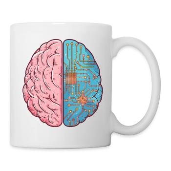 Human Intelligence meets AI – Brain Tech Design - Mug - white - Right