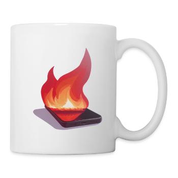 Smartphone in flames / illustration - Mug - white - Right