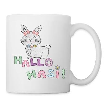 Bonjour lapin, - Mug blanc - blanc - Droite
