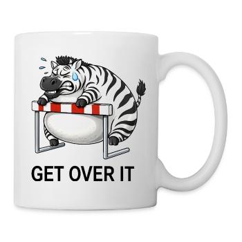 Cute cartoon zebra funny hurdles get over - Mug - white - Right