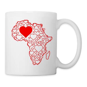 Heart Silhouette Africa Map from Hearts - Mug - white - Right