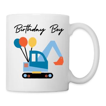 Baggerträume im Ballonhimmel - Tasse - Weiß - Rechts