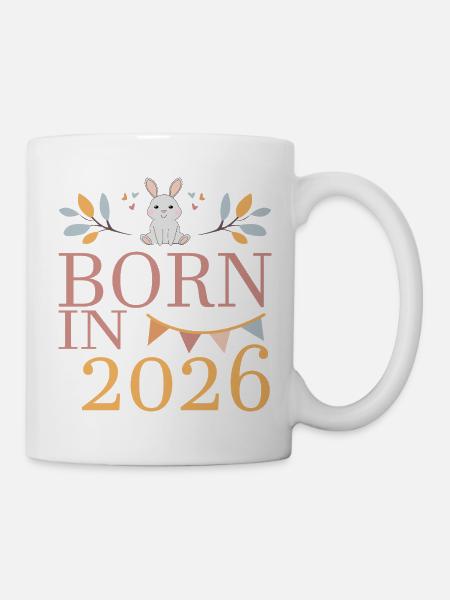 Born in 2026 Baby Cat Soon Mom Gift - Mug - white