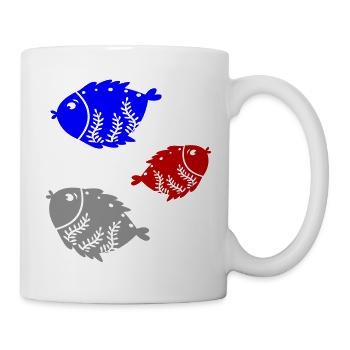 Drei farbige Fische   - Tasse - Weiß - Rechts