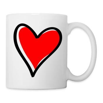 Icône Minimale Cœur Rouge - Mug blanc - blanc - Droite