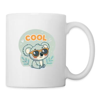 Koala Cool mit orangefarbener Brille - Tasse - Weiß - Rechts