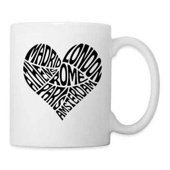 Word Heart City Break Paris Amsterdam Londres Rome - Mug blanc - blanc - Droite