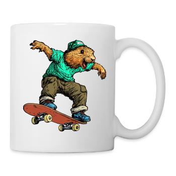 Murmeltiere Skateboard - Tasse - Weiß - Rechts