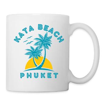 Kata Beach Phuket Palme Sonnenuntergang - Tasse - Weiß - Rechts