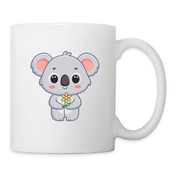 Koala mignon et fleur lumineuse - Mug blanc - blanc - Droite