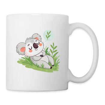 Dreamy Koala on Pastel Lawn - Mug - white - Right