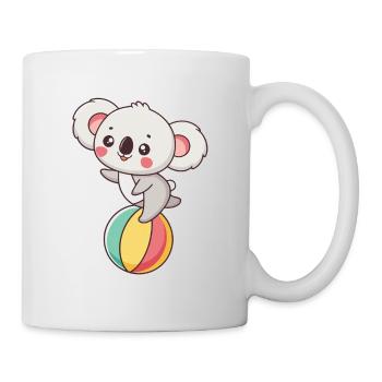 Koala auf regenbogenfarbenem Ball - Tasse - Weiß - Rechts