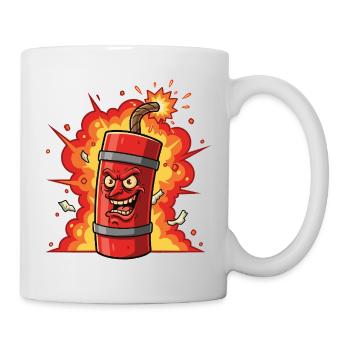 Knallendes Dynamit Cartoon - Tasse - Weiß - Rechts