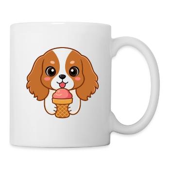 Chiot kawaii et glace en cornet - Mug - white - Right