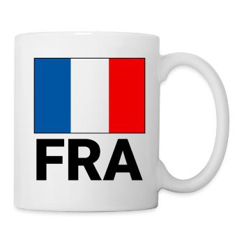 Sportliche Frankreich Flagge mit FRA Abkürzung - Tasse - Weiß - Rechts