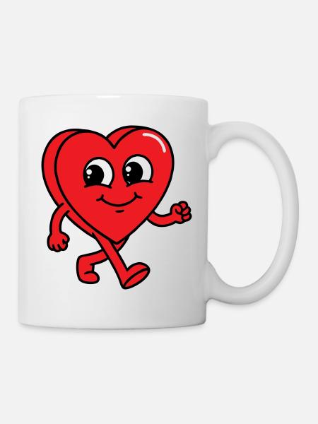 Gehendes Herz - Tasse - Weiß