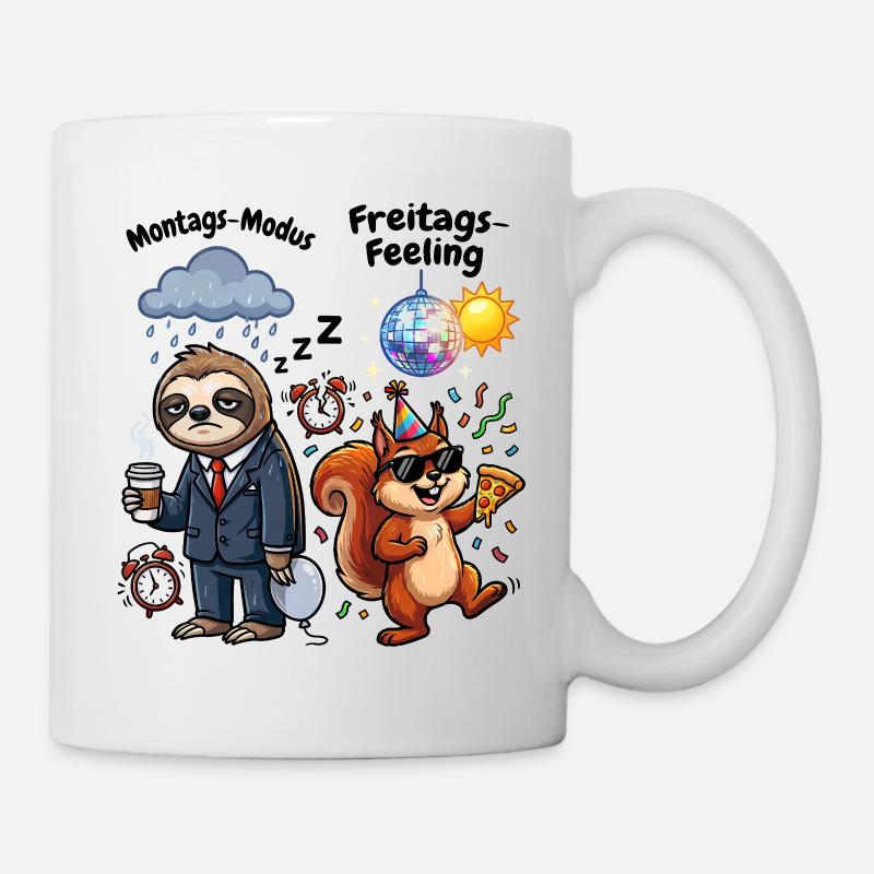 Monday mode vs Friday feeling - Mug - white