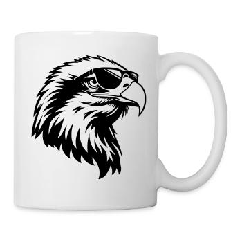 Un aigle cool avec des lunettes de soleil - Mug blanc - blanc - Droite