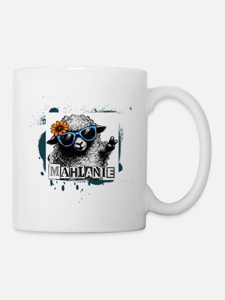 Mählanie – Graffiti pop art de mouton cool - Mug blanc - blanc