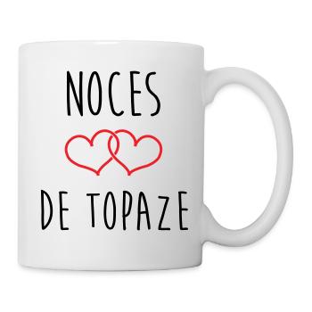 Topaz-Hochzeit 44 Jahre Ehe - Tasse - Weiß - Rechts