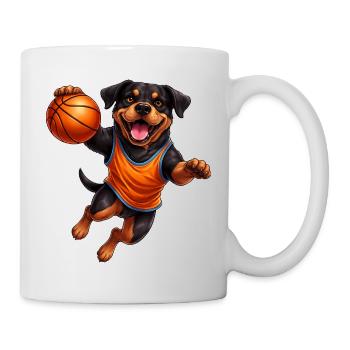 Rottweiler Basketballspieler Sport Hund Basketball - Tasse - Weiß - Rechts