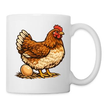Chicken with Egg – Fun Design for Chicken Keepers - Mug - white - Right
