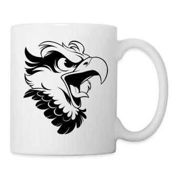 Angry Eagle Head – Tattoo Look - Mug - white - Right