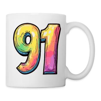 91 Number Colorful - Mug - white - Right