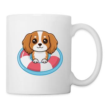 Niedlicher Welpe in der Poolboje - Tasse - Weiß - Rechts