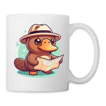 Explorer's beaver with card hat - Mug - white - Right