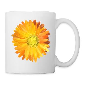 Ringelblume Aquarell Orange - Tasse - Weiß - Rechts