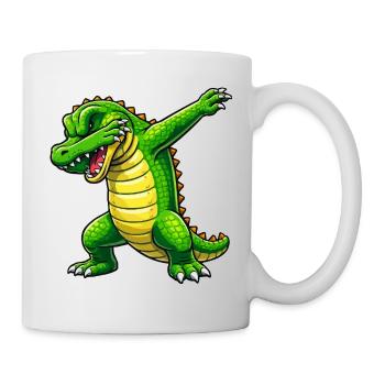 Dabbing Cartoon Crocodile - Mug - white - Right
