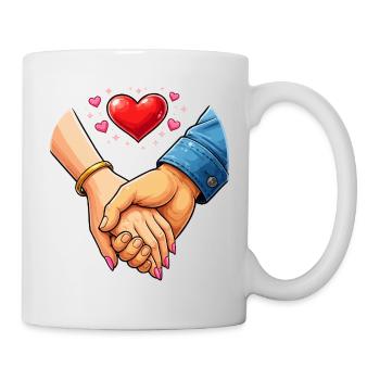 Händedruck der Liebe – Verbundenheit - Tasse - Weiß - Rechts