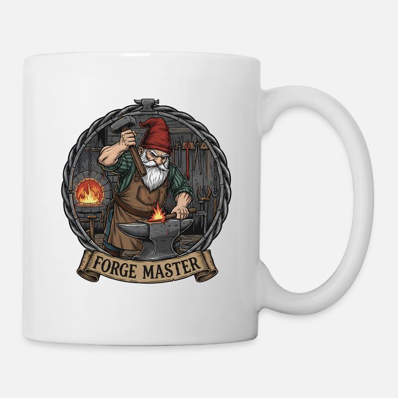Nain forgeron à l’enclume - Mug blanc - blanc