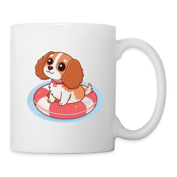 Süßer Welpe auf schwimmender Boje - Tasse - Weiß - Rechts