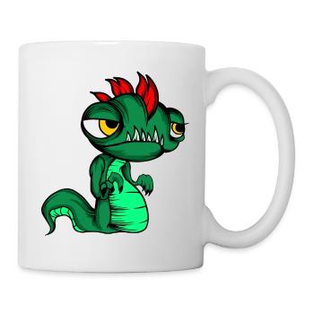 Niedliches Fantasy-Echsen-Schlangen-Kindershirt - Tasse - Weiß - Rechts