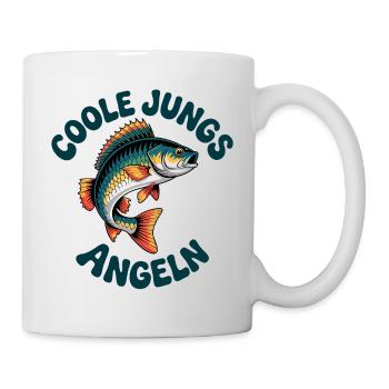 Coole Jungs Angeln Cartoon Motiv - Tasse - Weiß - Rechts