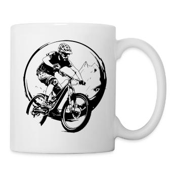 Mountain Bike Bicycle Man Silhouette - Mug - white - Right
