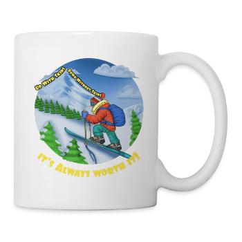 Bergski Abenteuer, Skibergsteigen - Tasse - Weiß - Rechts