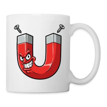 Angry Magnet Cartoon with Screws - Mug - white - Right