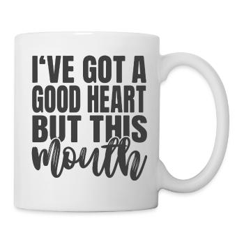 Bon cœur, mais cette bouche est drôle de citation - Mug blanc - blanc - Droite