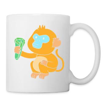 Singe à nez court Chimpanzé singe - Mug blanc - blanc - Droite