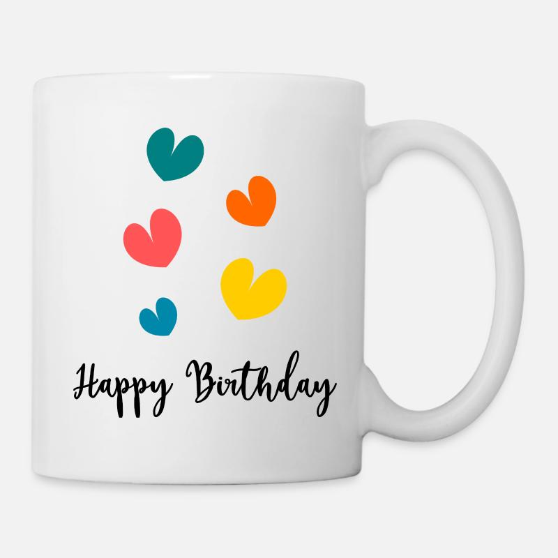 JOYEUX ANNIVERSAIRE. HAPPY BIRTHDAY. ANNIVERSAIRE. - Mug blanc - blanc