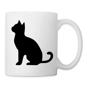 schwarze_Katzen_Kaetzchen_Silhouette_schwarz - Mug - white - Right