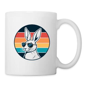 Lapin rétro ensoleillé avec lunettes - Mug blanc - blanc - Droite